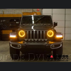 Jeep Wrangler JL HD LED Halos - Switchback Cool White & Amber - Pair